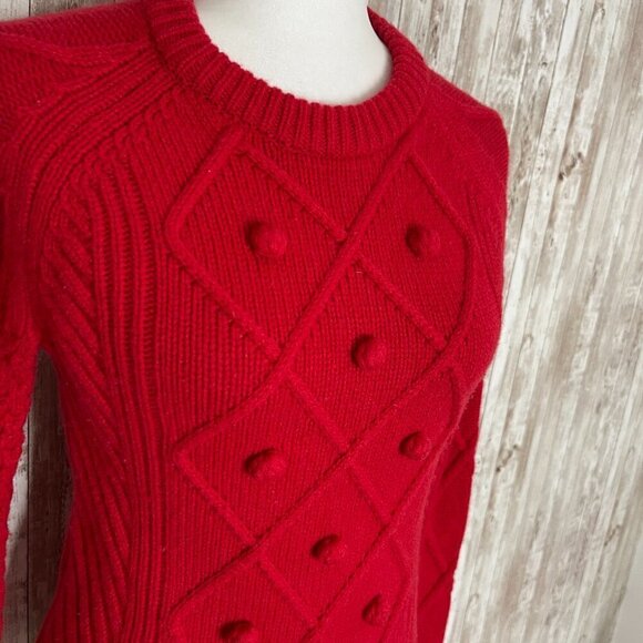 J. Crew Red Cable Knit Sweater size XXS - Picture 2 of 4